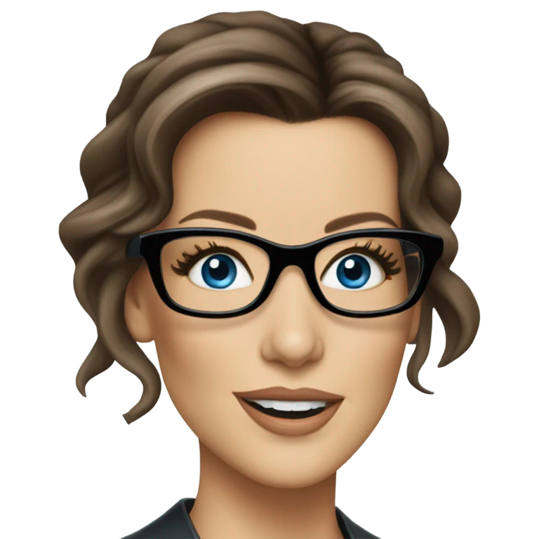 Kate Beckinsale, glasses, blue eyes happy elegant  emoji