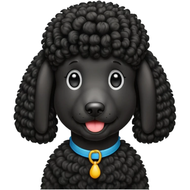 Black standard poodle with mullet emoji  emoji