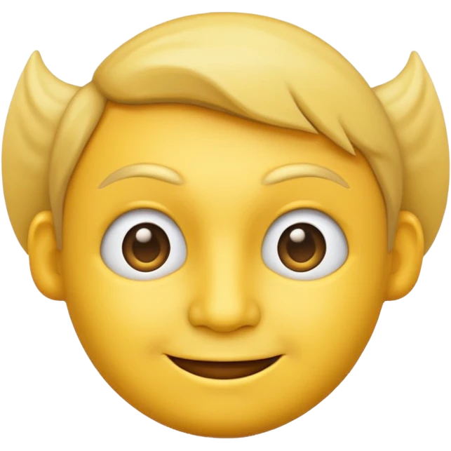 Normal yellow face emoji but head turned to the right while smirking and looking back emoji
