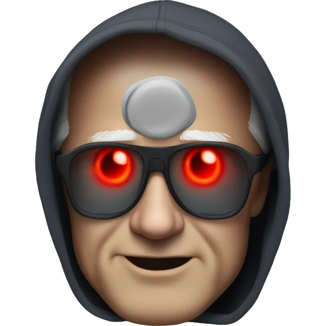 joe biden in a hoodie with bright red glowing laser eyes  emoji