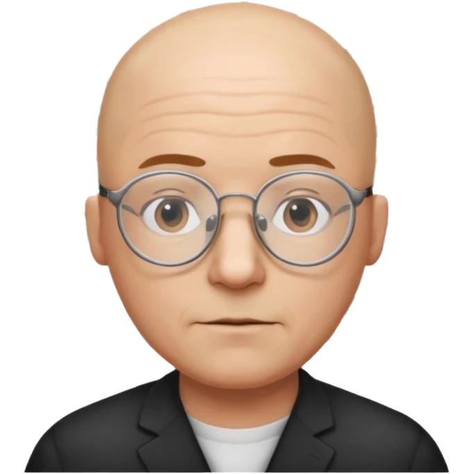 bald man with glasses, math equations over his head emoji