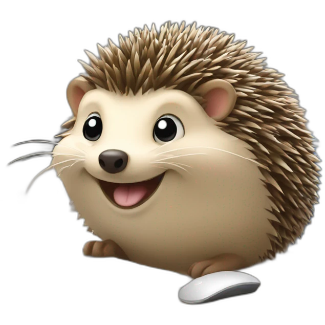smiling hedgehog working in an office emoji