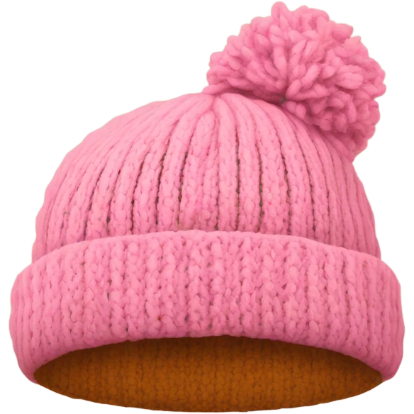 Oversized beanie hat pink and tan  emoji