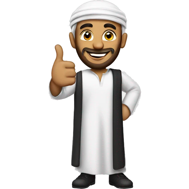 Smling Arabic man showing thumbs up  emoji