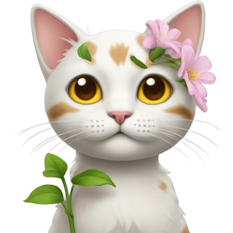Cat with flower emoji