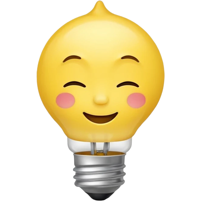 Bulby bulb character, sleepy expression, classic emoji style emoji