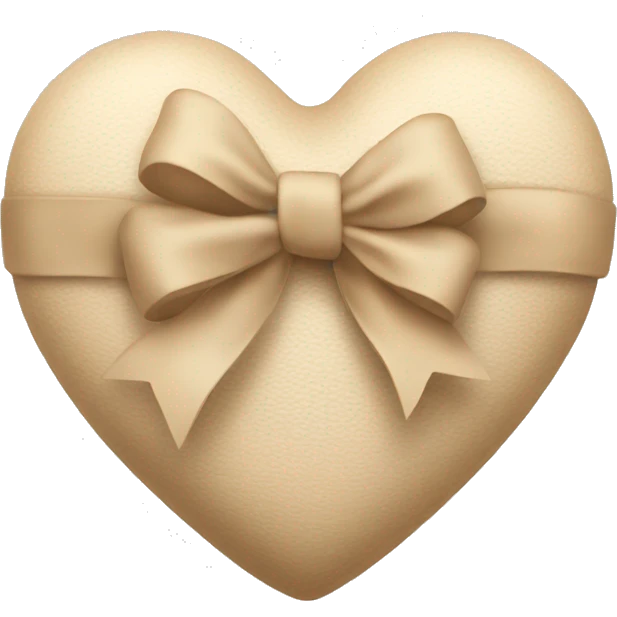 Beige heart with beige bow emoji