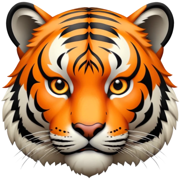 tiger face with orange and black stripes emoji
