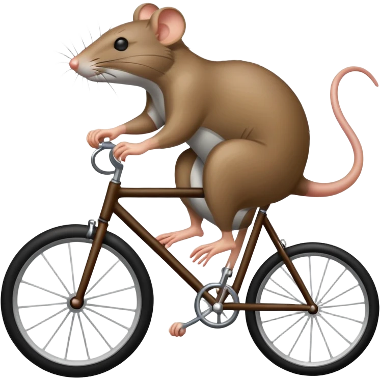 Een rat die op het rad zit emoji