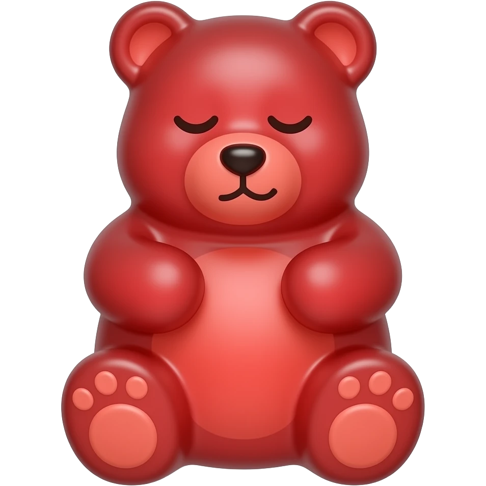 sleepy gummy bear emoji full body red emoji