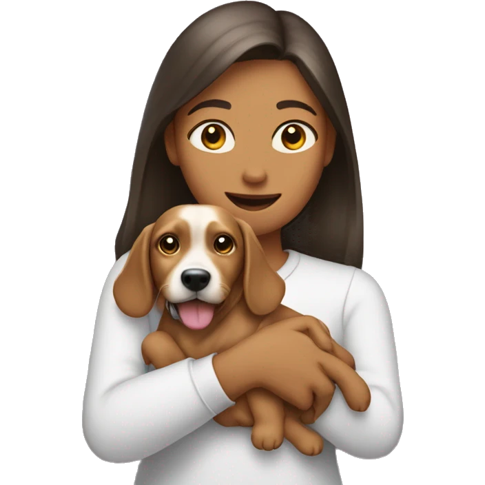 Dog in woman’s hands  emoji