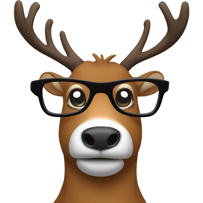 Raindeer with sports glasses emoji