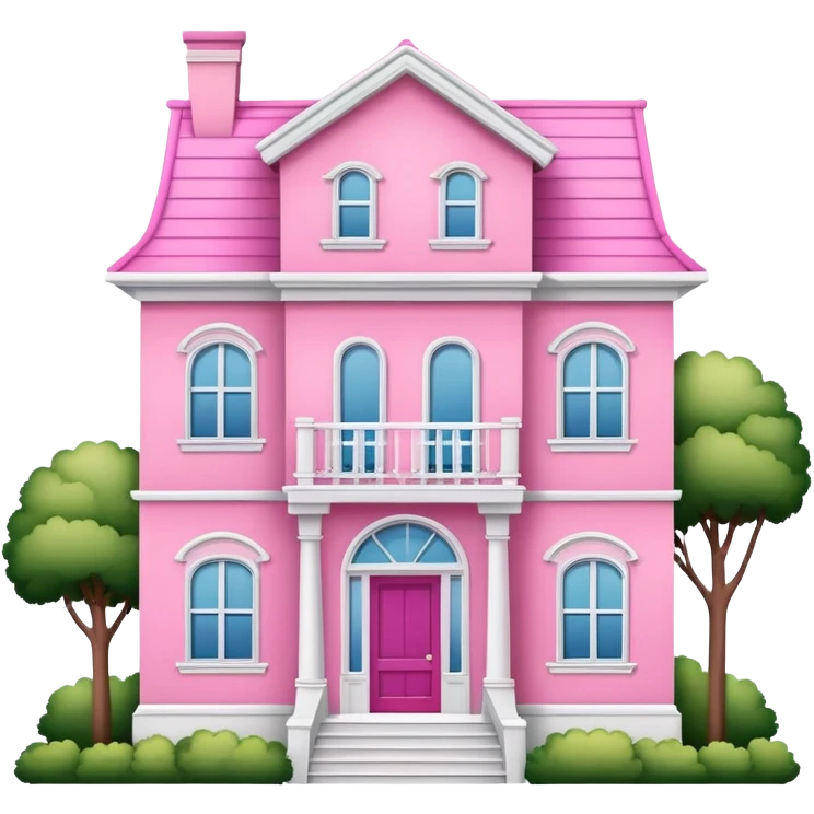 Pink three story house emoji