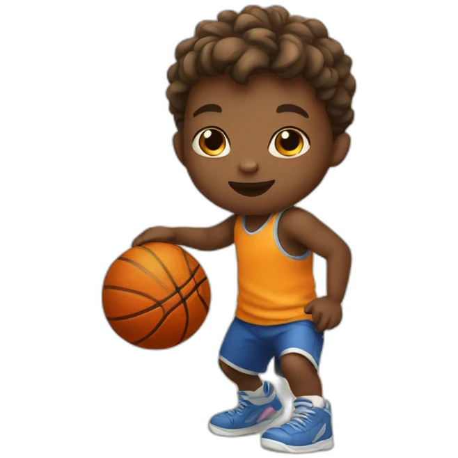 toddler playing basketball emoji