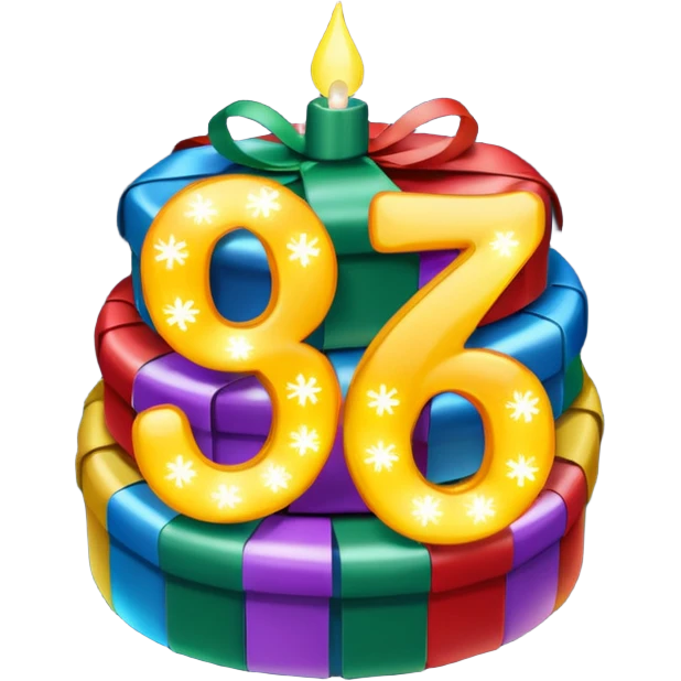 the numbers "1637" with Christmas lights wrapping it emoji