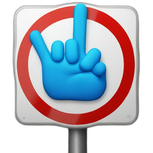 Hand icon stopped by a stop sign or barrier emoji