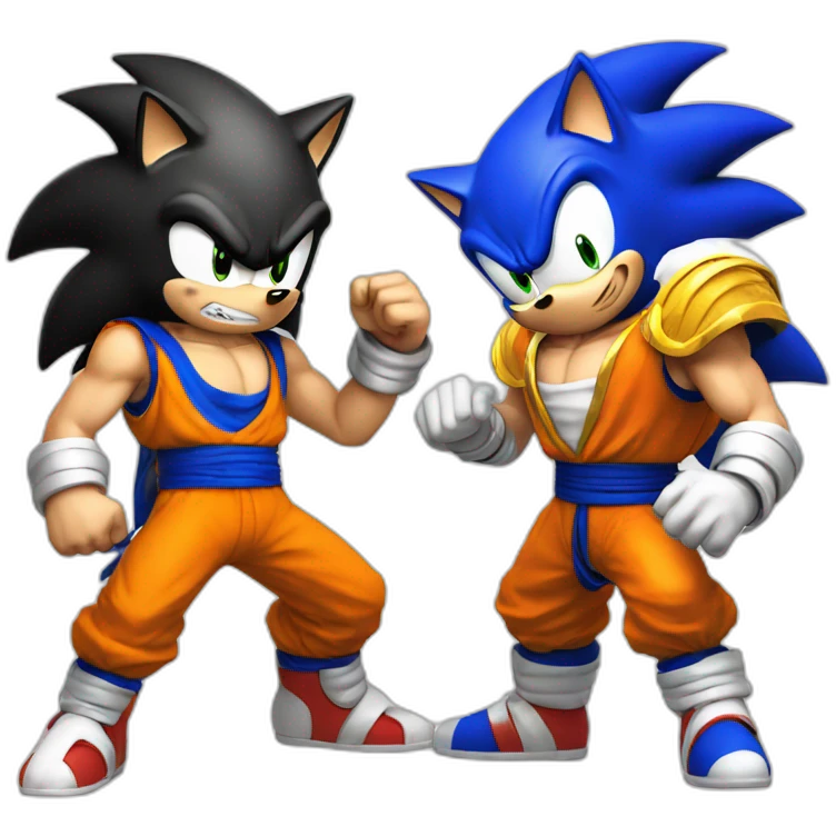 sonic fighting goku emoji