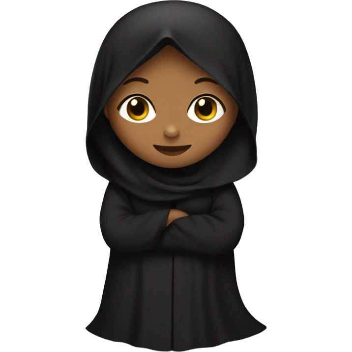 Women wearing black abaya and hijab  emoji
