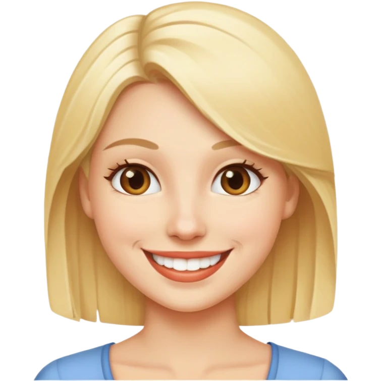 Naked blonde smiling emoji
