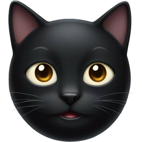 Fully black cat with a small white spot on its stomach emoji