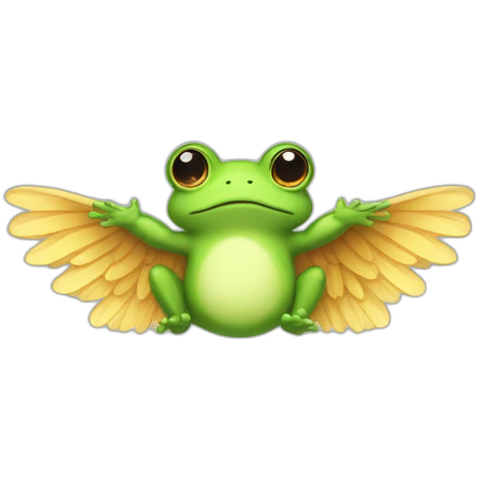 cute round frog wing angel wings emoji