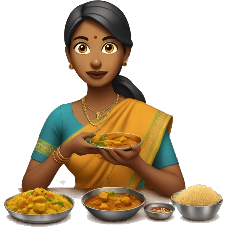 indian woman eating curry  emoji