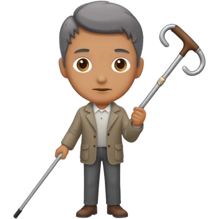 man with probing cane emoji