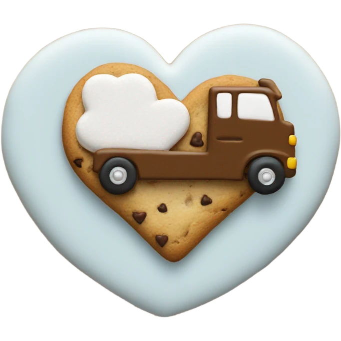 cookie heart with semi truck emoji