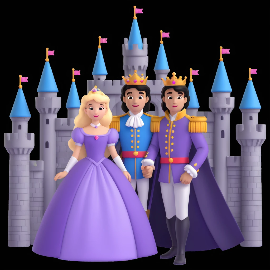 prince and princess disny dress close up photo in castle emoji