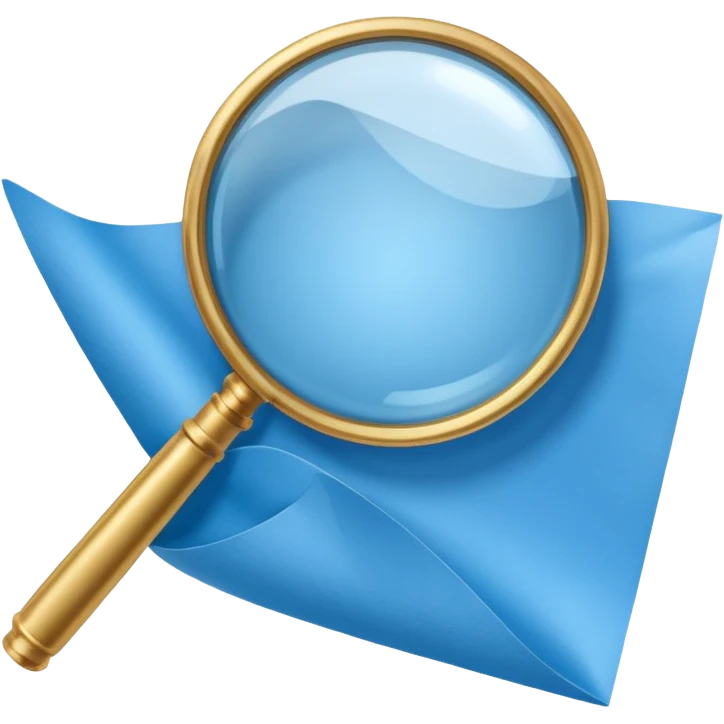  blu foglio lente di ingrandimento emoji