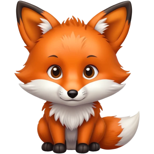 Cute baby fox head emoji