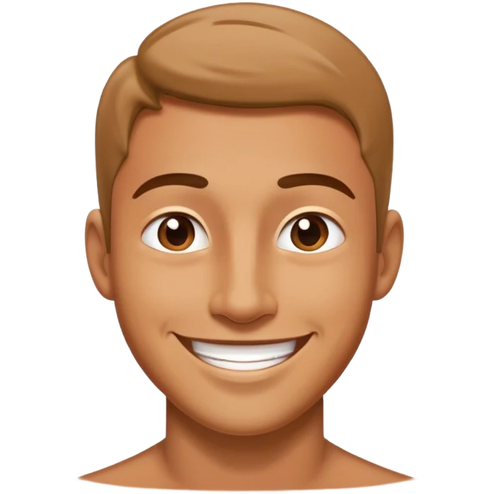 man smile , view from angle 30 degree emoji