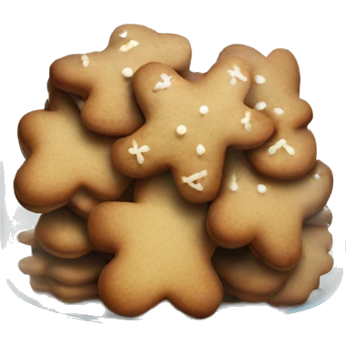 Realistic glass cookie jar with lid full of gingerbread cookies isolated.  emoji