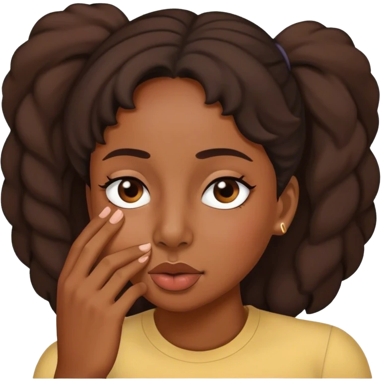 Black lady holding her nose emoji