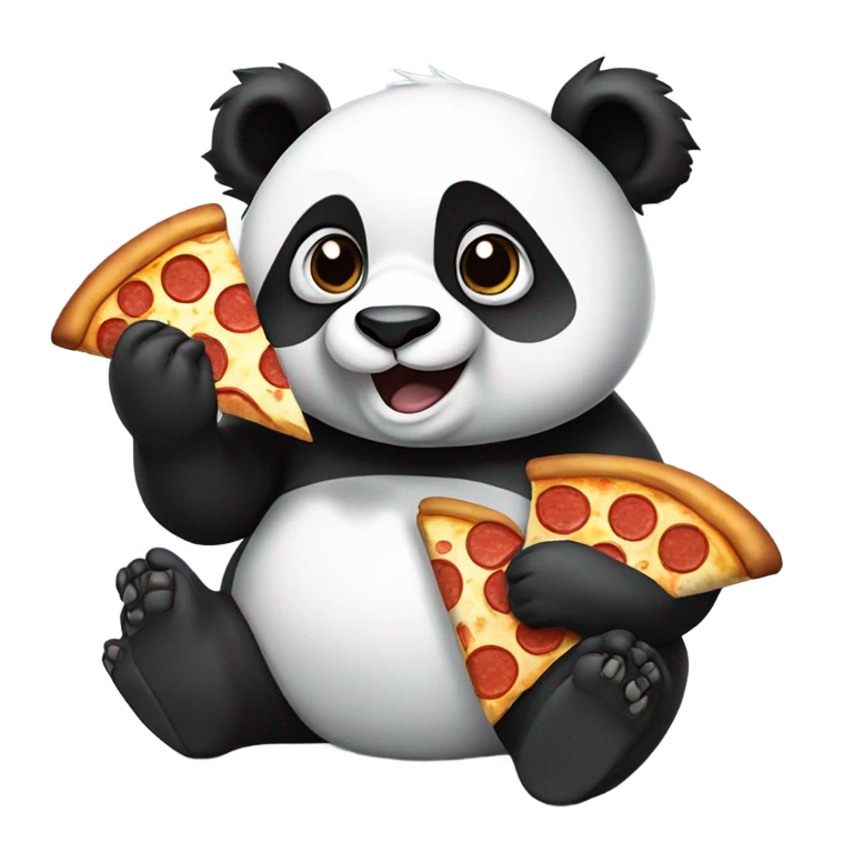 a panda eating pizza  emoji