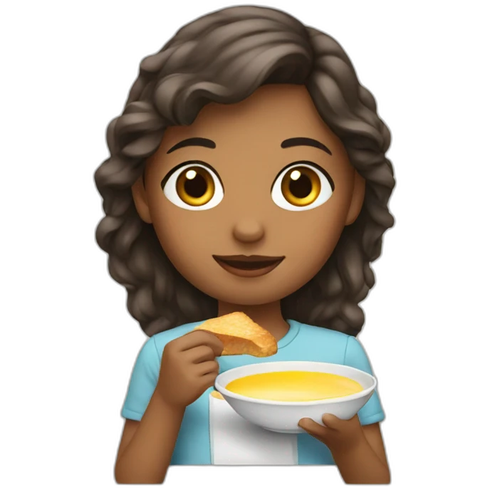 Girl having breakfast emoji