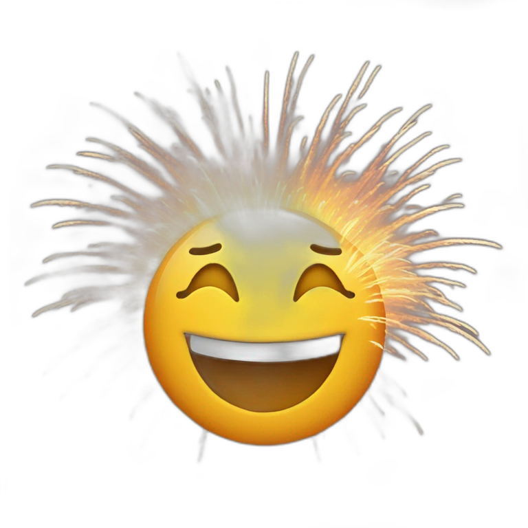 Fireworks in the shape of a smile emoji