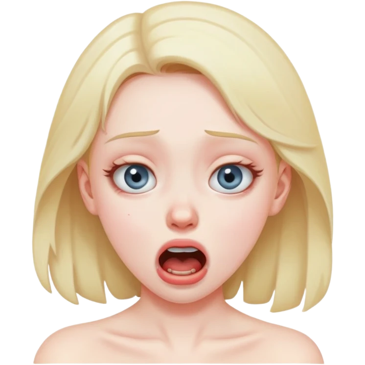 Girl choking herself with eyes rolling back emoji