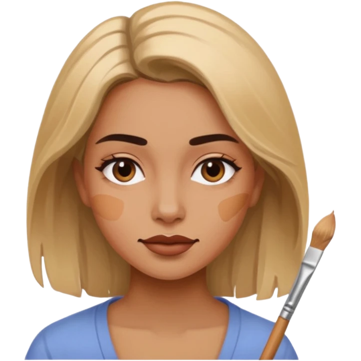 woman painting emoji