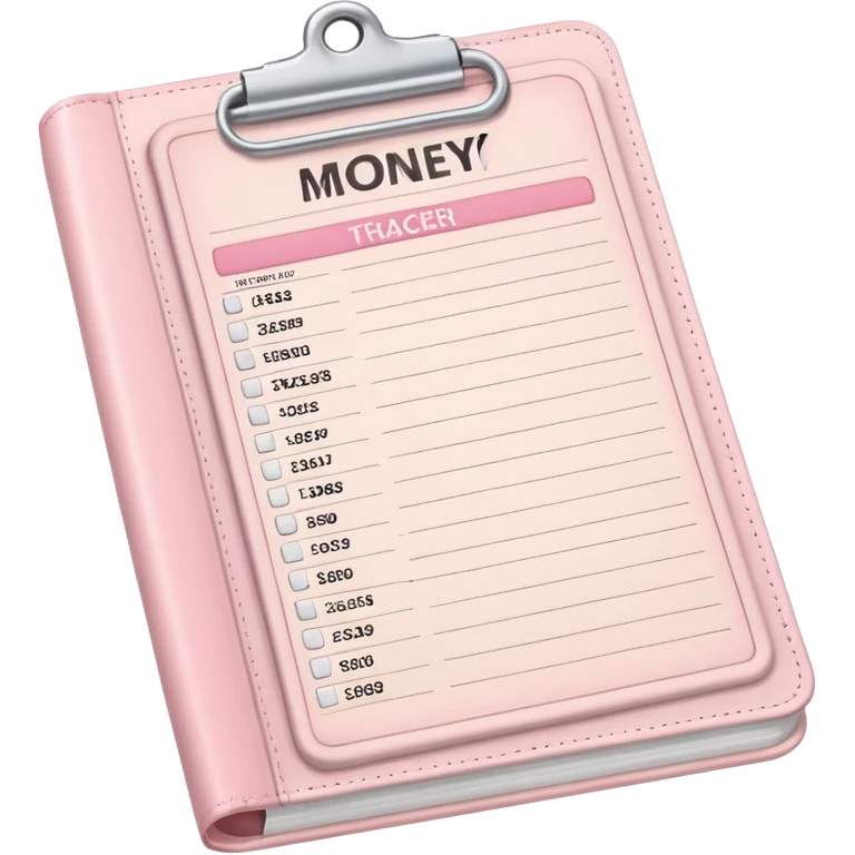 Light Pale Pink Expenses Money tracker Documents Excels emoji