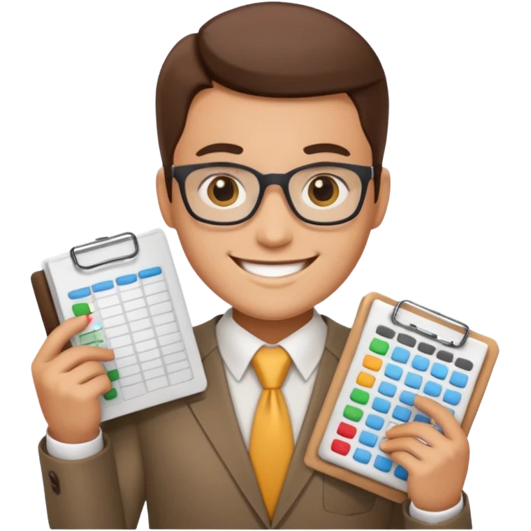accoutant with spreadsheet emoji emoji