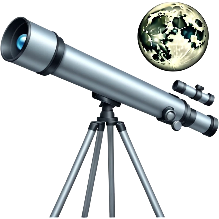 Telescope loonking at the moon emoji