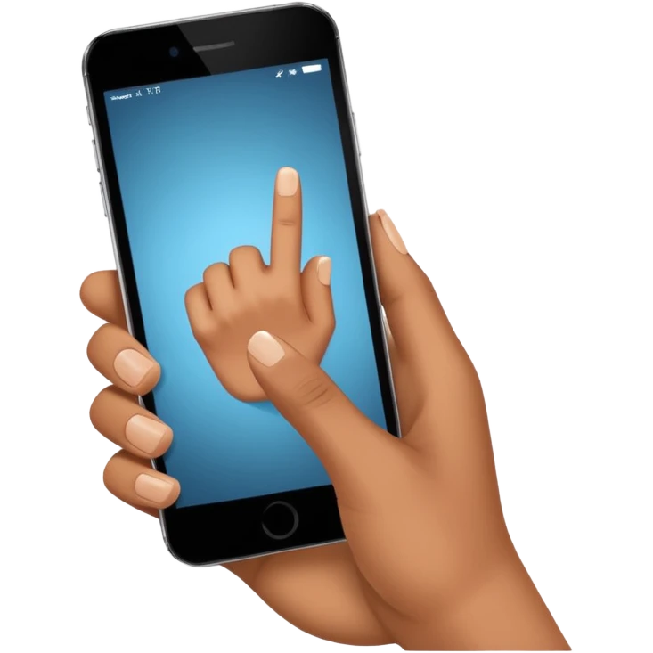 One finger front screen side emoji