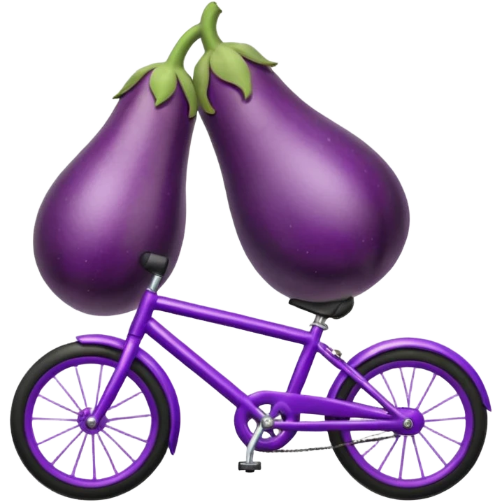 Eggplant riding a bike emoji