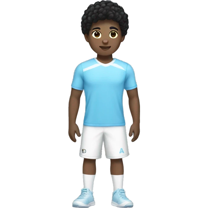 black hair boy with white skin in light blue sportswear emoji