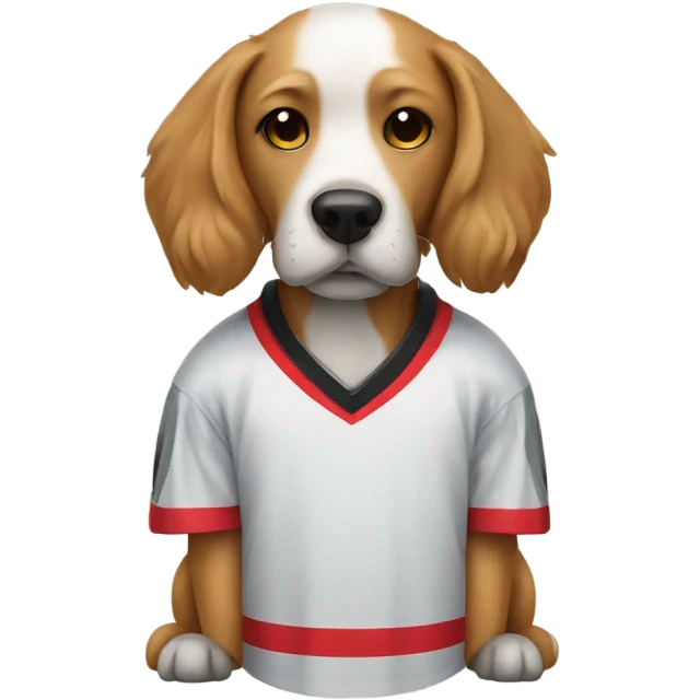 Dog wear hockey jersey emoji