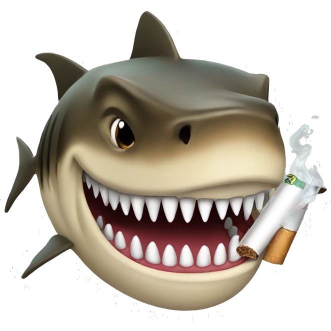 Tiburón con un cigarro  emoji