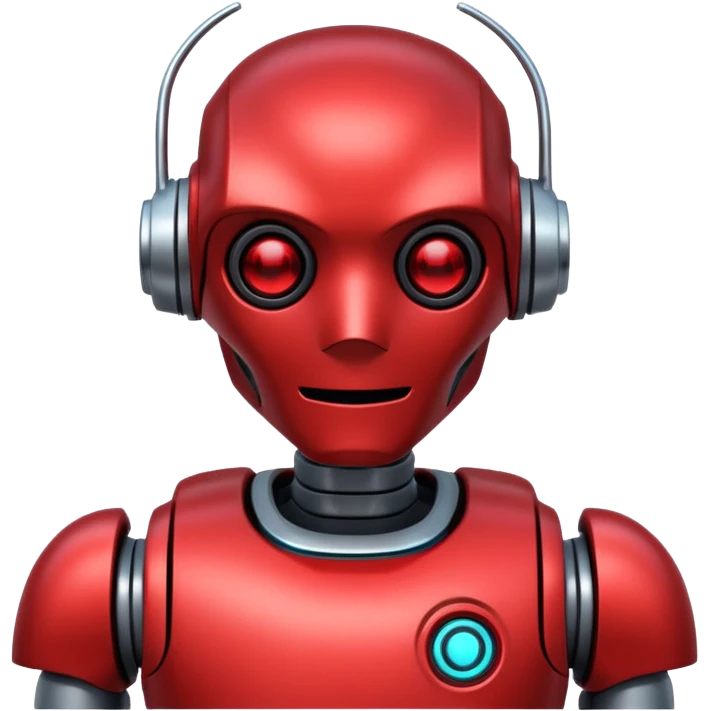 RED Robot Cyberpunk Happy emoji