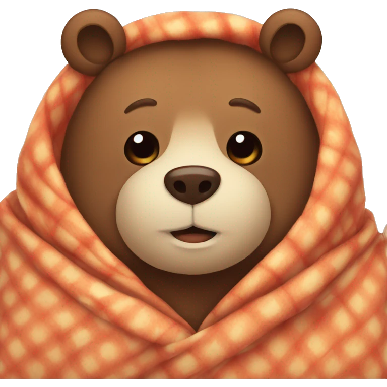 bear cozy in blanket emoji