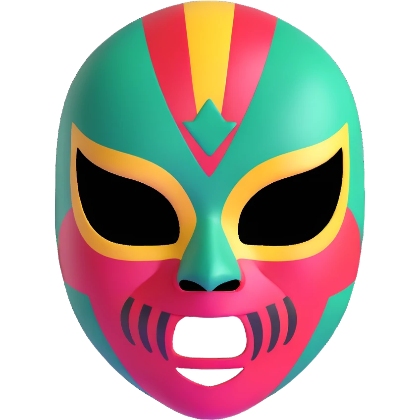 luchador ski mask, colorful mexican wrestling mask emoji